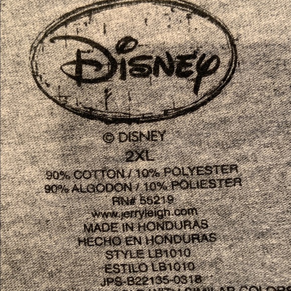 Authentic Disney Gray T-Shirt with Red 'Dad' and Mickey Ears Mens 2XL ( XXL ) - Picture 3 of 4